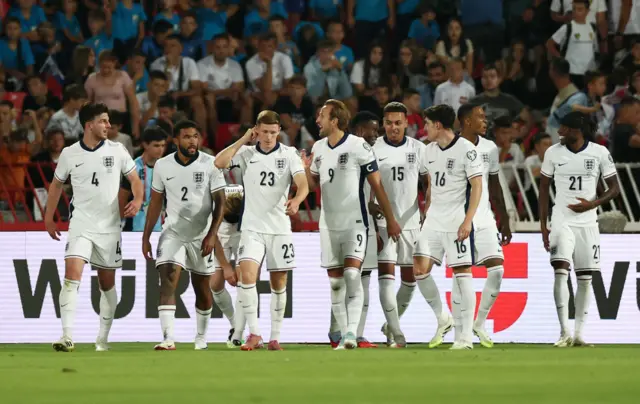 England players celebrate