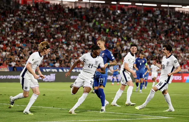 Noni Madueke of England celebrates