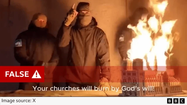 A screenshot of the video with a 'Fake' banner