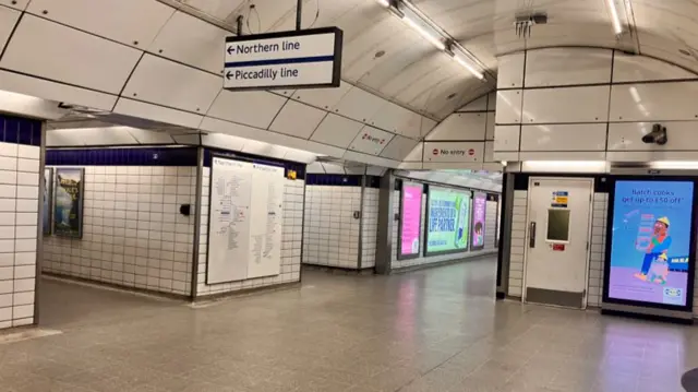 Empty underground station