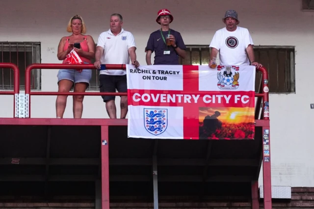 England flags inside the stadium