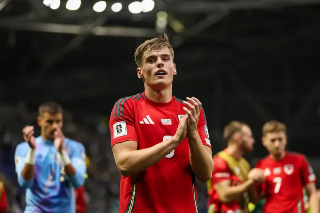 Dylan Lawlor in action for Wales