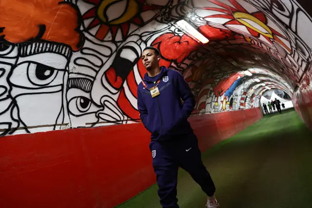 Morgan Rogers walks down the tunnel