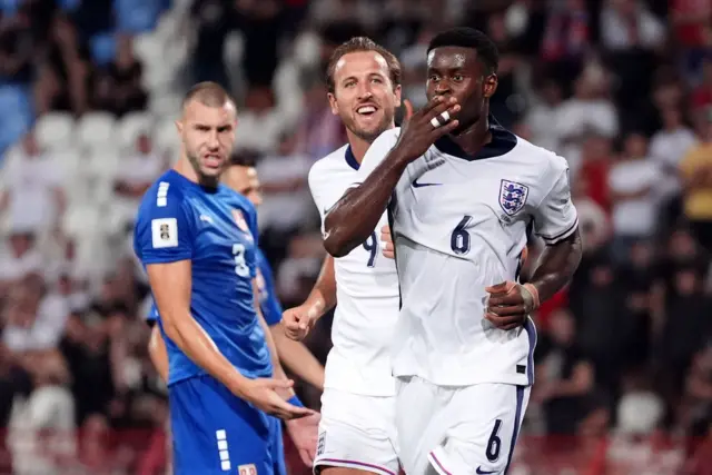 England celebrate a goal