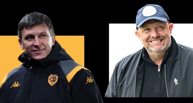 Graphic with Hull boss Sergej Jakirovic and Bromley boss Andy Woodman