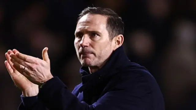 Coventry boss Frank Lampard applauding his club's fans after full-time.
