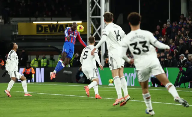 Crystal Palace's Jean-Philippe Mateta scores their first goal R