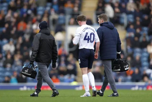 Blackburn Rovers' Matthew Litherland leaves the pitch