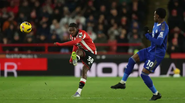 Leicester City's Luke Thomas controls the ball