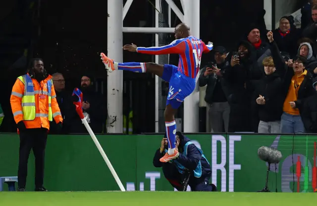 Crystal Palace's Jean-Philippe Mateta celebrates scoring their first goal