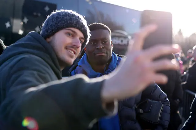 Marc Guehi and a fan taking a selfie