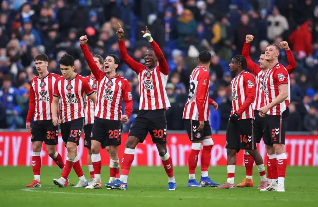Sunderland celebrate during the penalty shootout