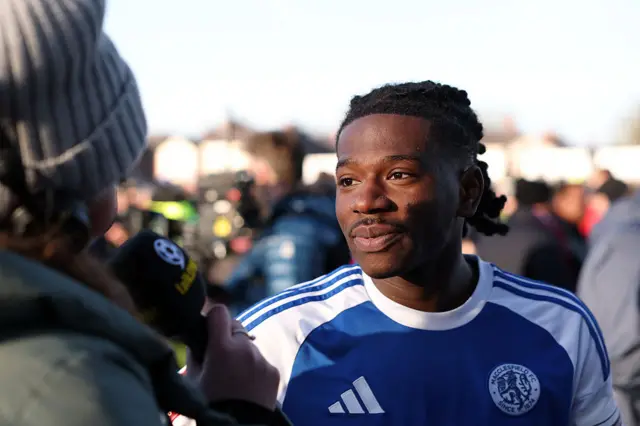 Isaac Buckley-Ricketts speaks to the media