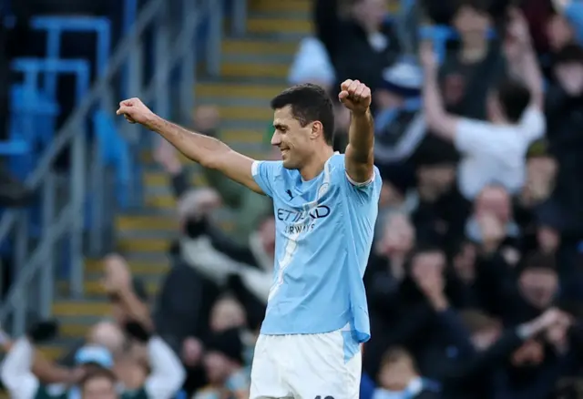 Rodri celebrates