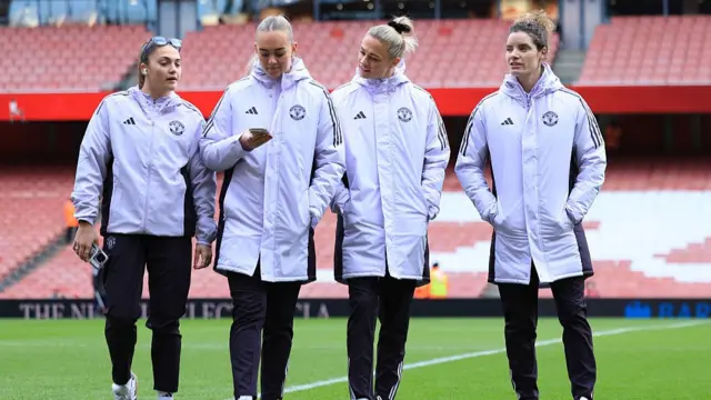 Manchester United players walking