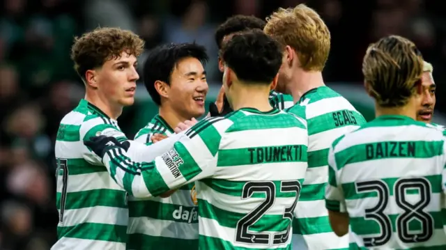 Celtic players celebrate
