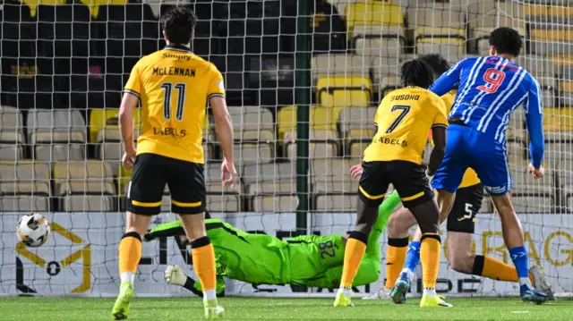 Marcus Dackers scores for Kilmarnock against Livingston