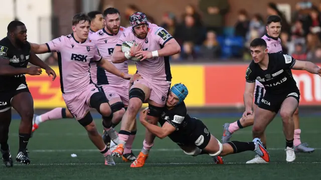 Alun Lawrence is tackled