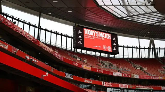 General view of Emirates Stadium screen
