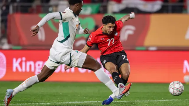 Omar Marmoush scores a goal for Egypt