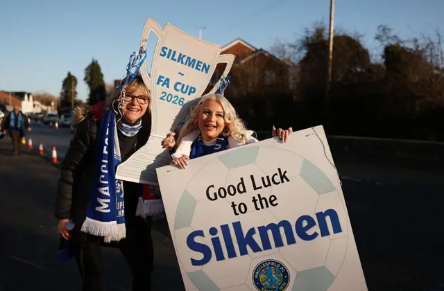 Macclesfield fans smiling
