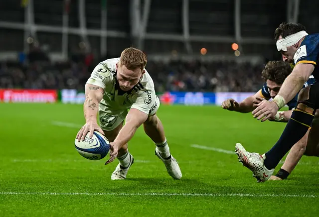 Ihaia West scores a try
