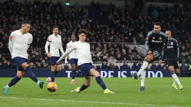 Morgan Rogers scores against Tottenham