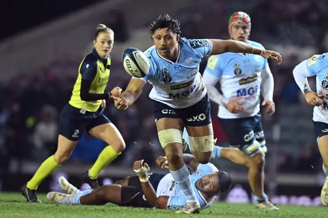 Rob Leota tries to gather the ball for Bayonne