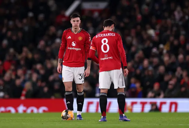 Benjamin Sesko and Bruno Fernandes react