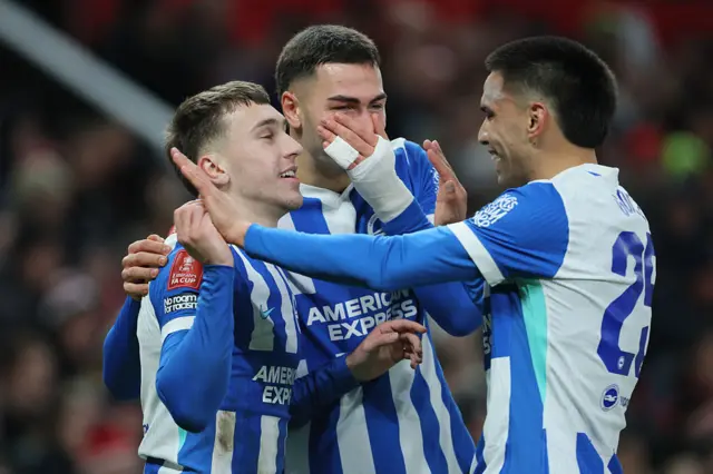 Brajan Gruda celebrates with his teammates
