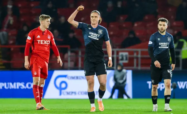 Thelo Aasgaard celebrates the opening goal