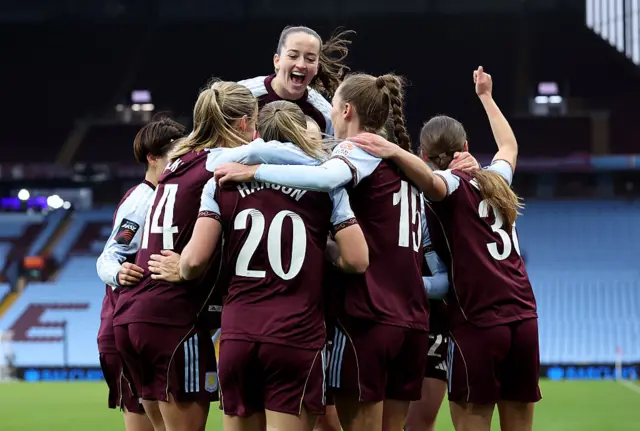 Hanson celebrates her winner for Villa