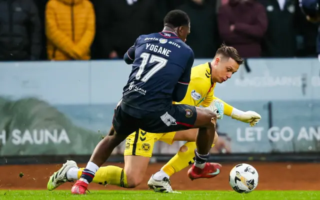 Alexander Schwolow fouls Tony Yogane