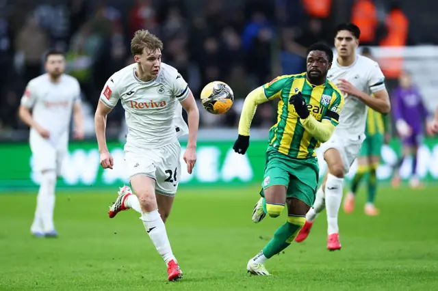 Kaelan Casey and Josh Maja chase the ball