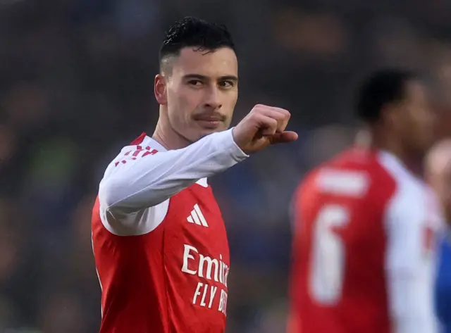 Gabriel Martinelli celebrates