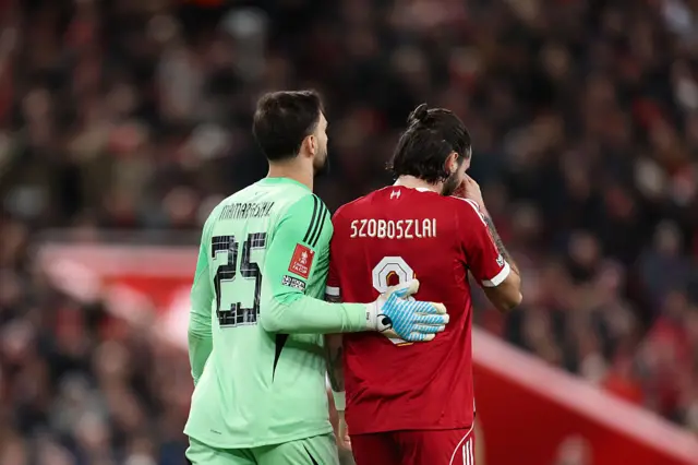 Mamardahvili comforts Szoboszlai after his mistake
