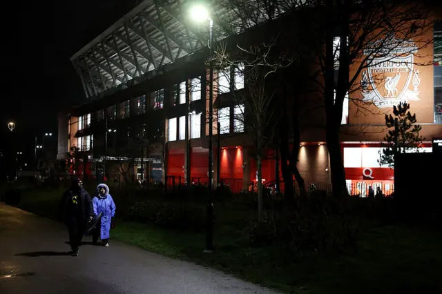 Fans arrive at Anfield