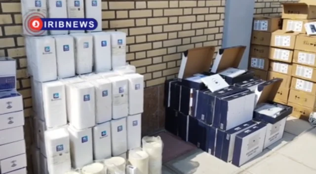 Boxes of starlink devices lined up