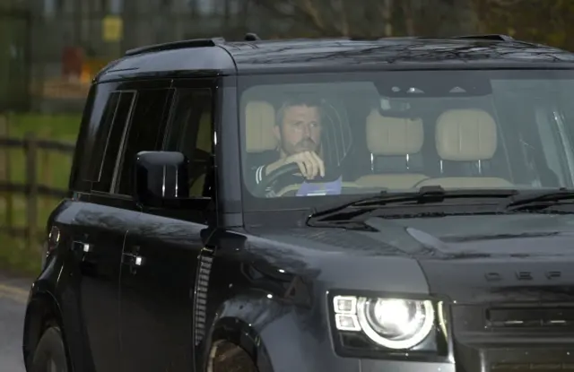 Michael Carrick arrives at Carrington
