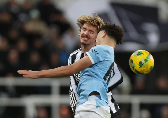 Newcastle 0-2 Man City: Antoine Semenyo scores in semi-final first leg ...