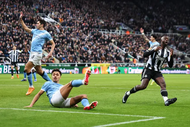Yoane Wissa of Newcastle United reacts