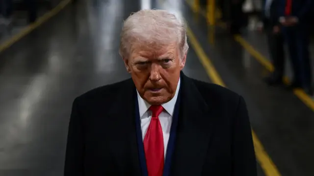 U.S. President Donald Trump visits a Ford production center in Dearborn, Michigan, U.S., January 13, 2026.