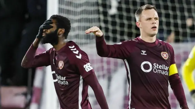 Hearts' Beni Baningime leaves the field