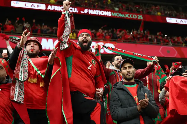 Morocco fans roar as the side gets their semi-final tie under way