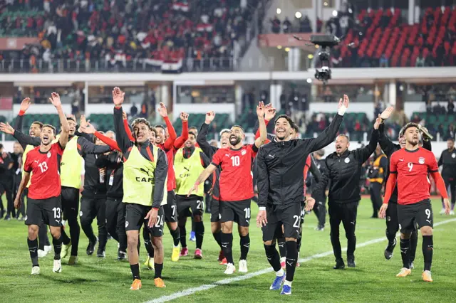 Players of Egypt celebrate