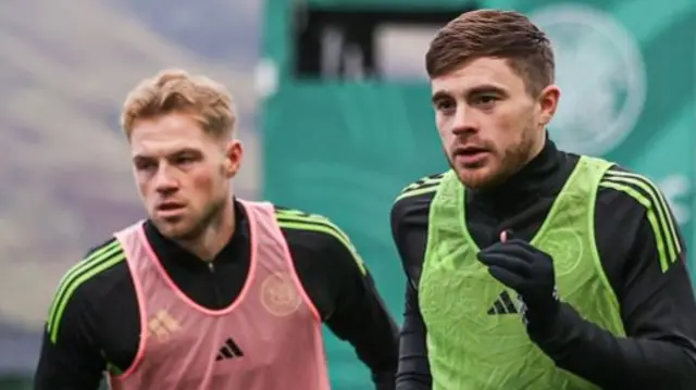 Celtic's Stephen Welsh and James Forrest