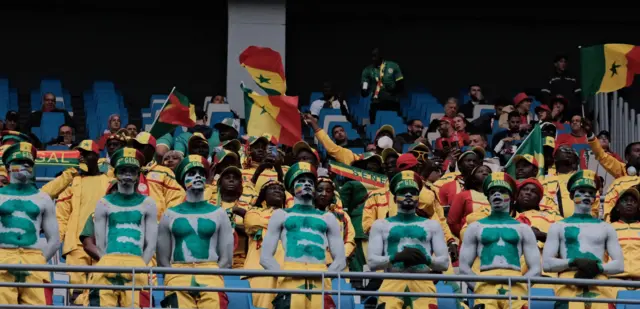 Senegal fans inside the stadium before the match