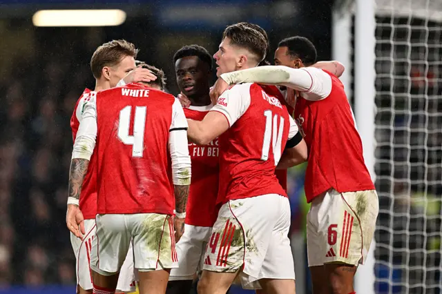 Viktor Gyokeres of Arsenal celebrates