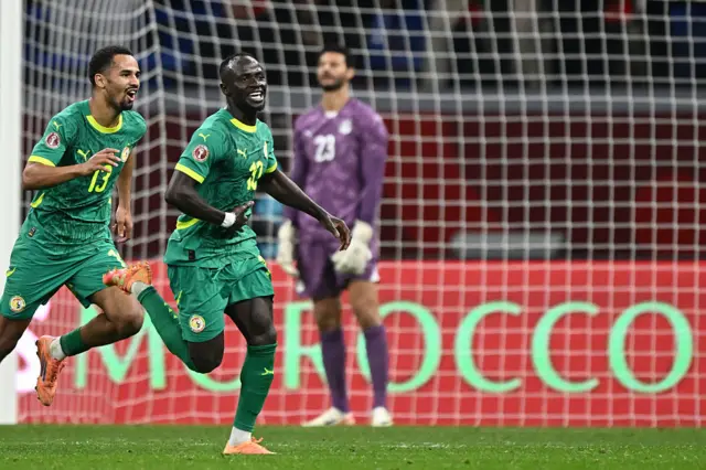 Mane runs to celebrate his goal