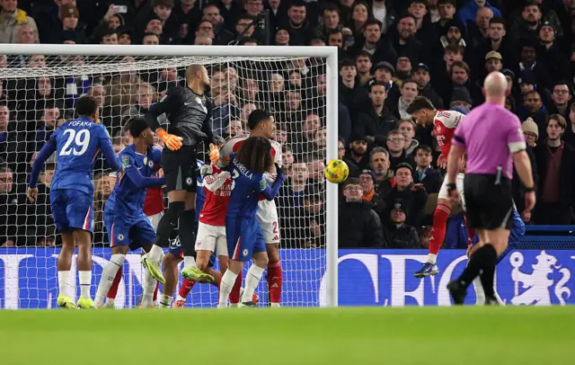 Ben White of Arsenal scores a goal to make it 0-1